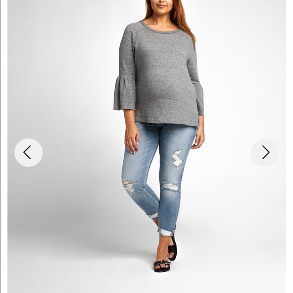 HOST PICK! - Silver Suki Skinny Crop maternity jeans - like new - Picture 3 of 10